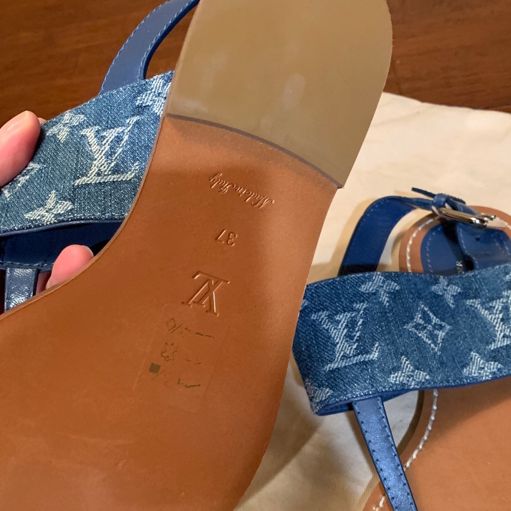 Rare brand new authentic denim collection Louis Vuitton sandals size 37 ( US 7) - Picture 10 of 17